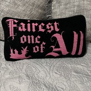 Disney Fairest One of All Black Pillow with Pink Design